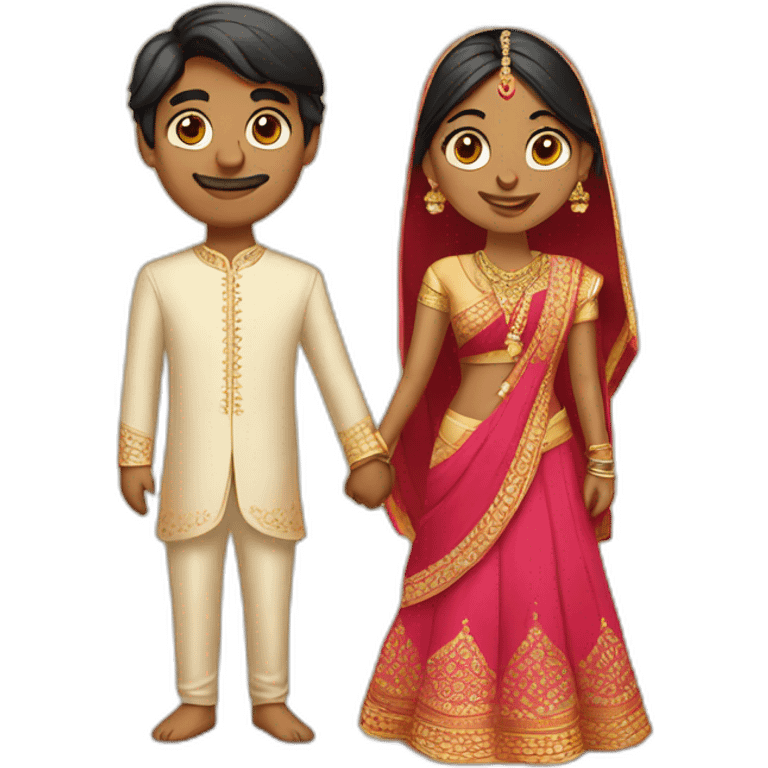 Indian couple getting married  emoji