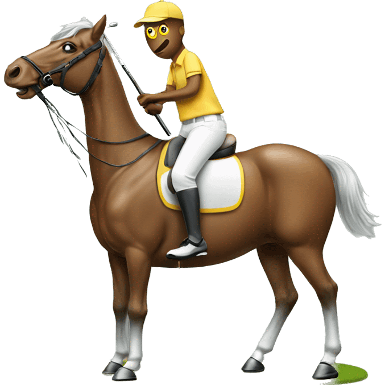 Horse playing golf emoji