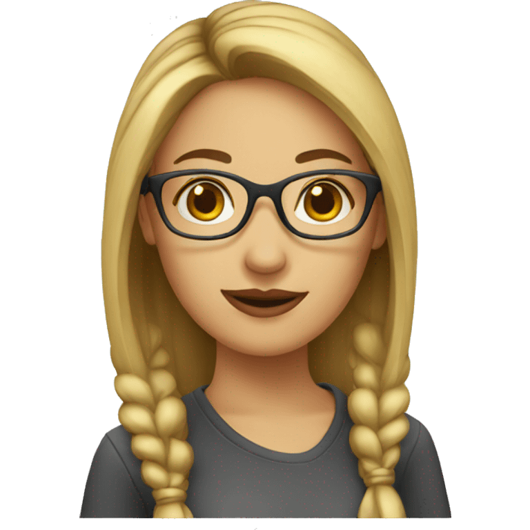 blog woman with ponytail with glasses  emoji