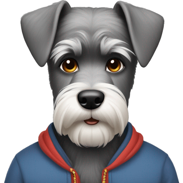 Schnauzer with Asian man emoji