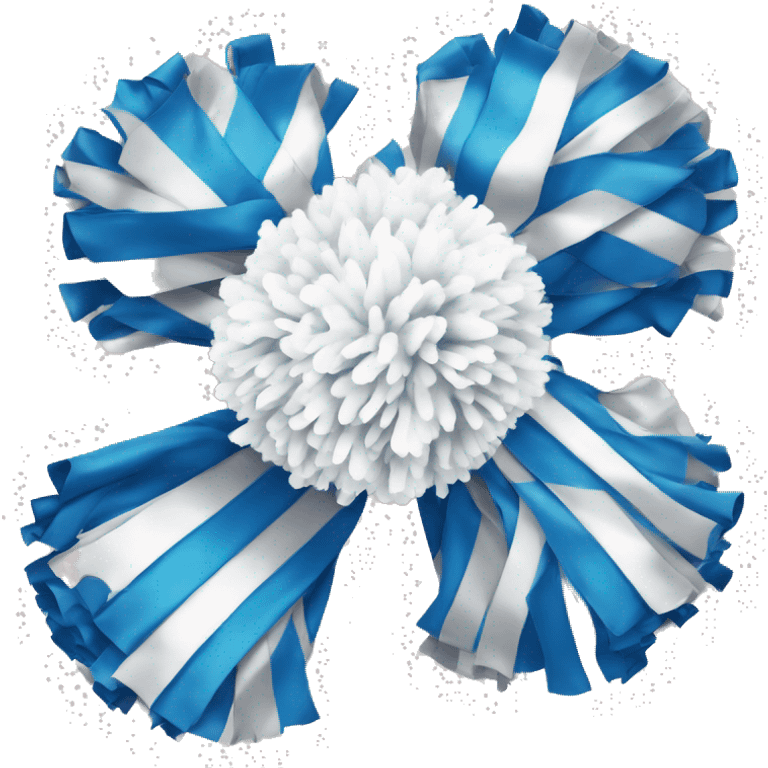 White, blue, silver cheerleading pom poms only emoji