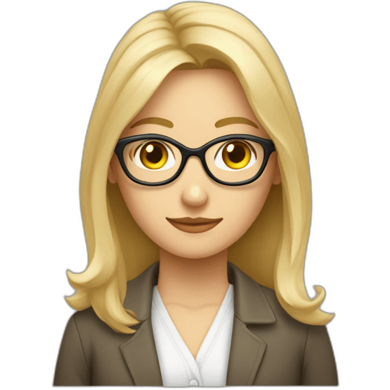 Profesora de matemáticas rubia pelo corto y gafas emoji