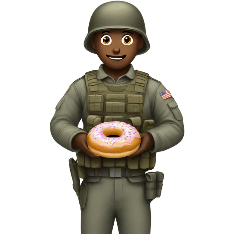 Soldier eating a donut emoji