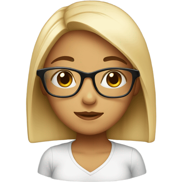 Cute girl with glass emoji