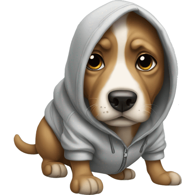 Dog wearing a hoodie emoji