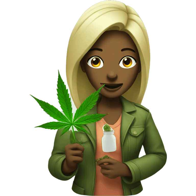 women with weed emoji