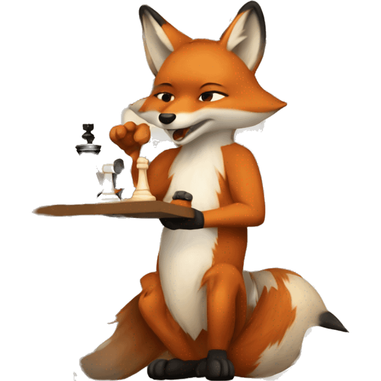 Fox playing chess emoji