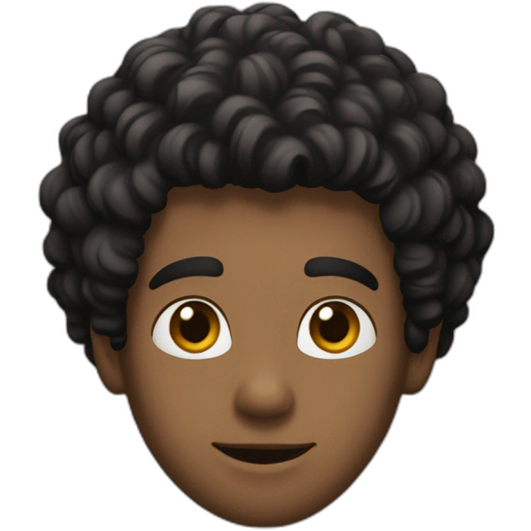 a guy with a curly black hair, and a black shirt  emoji