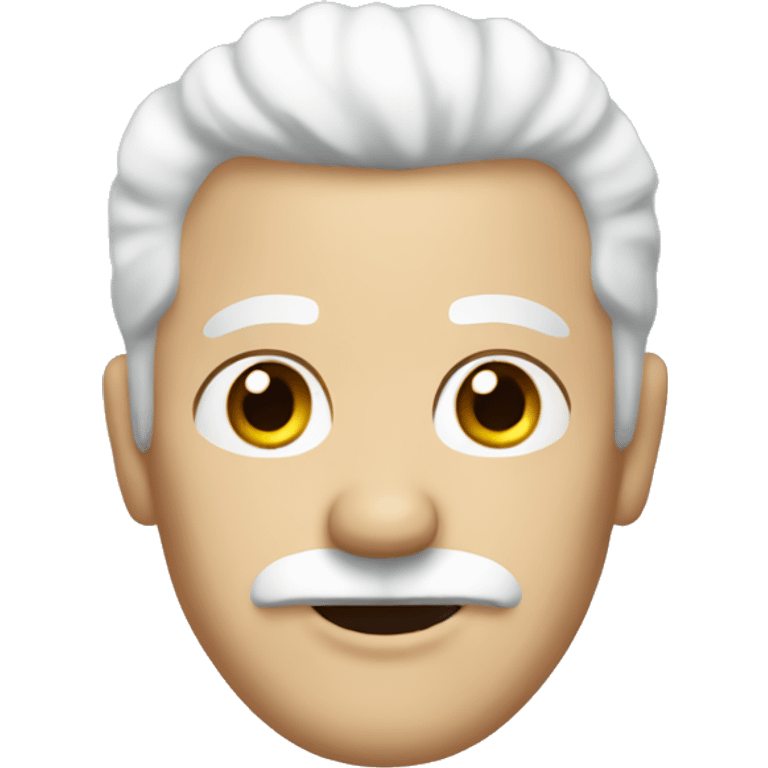 middle-aged man with white hair and a black mustache emoji