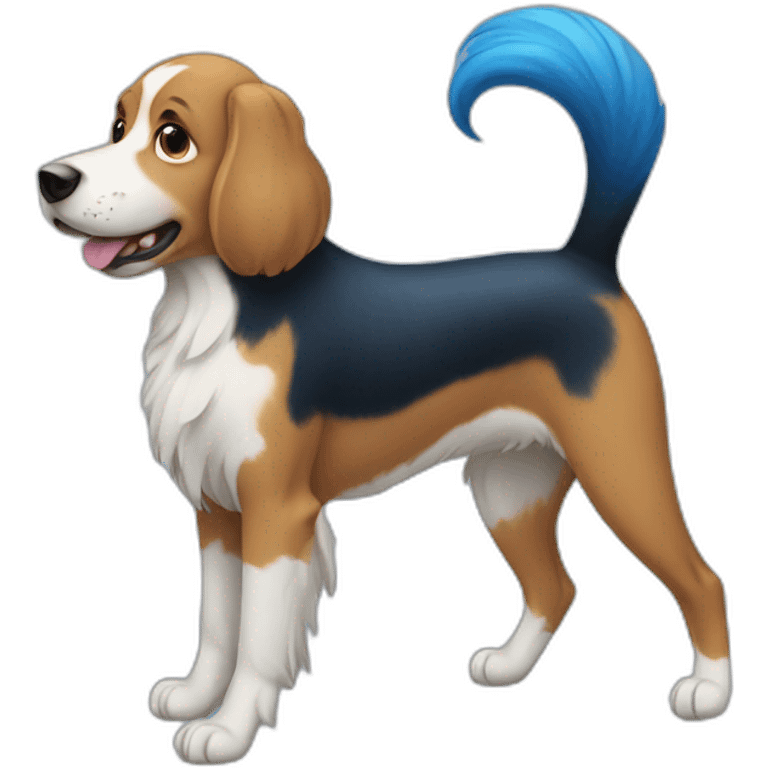 dog with a long blue tail emoji