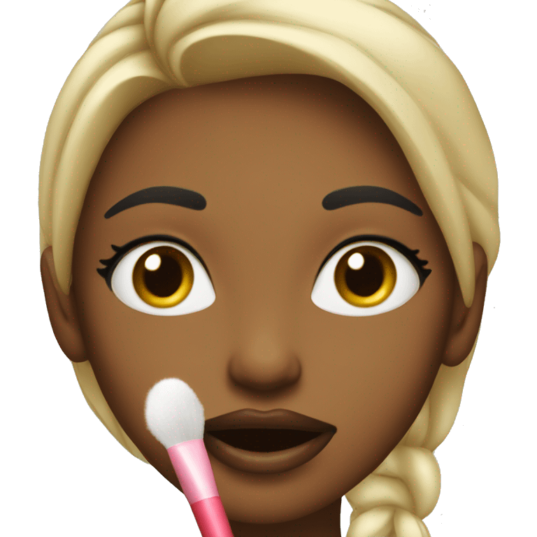 Girl applying lipgloss emoji