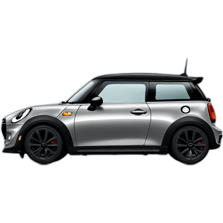 Mini Cooper car silver with black alloys emoji