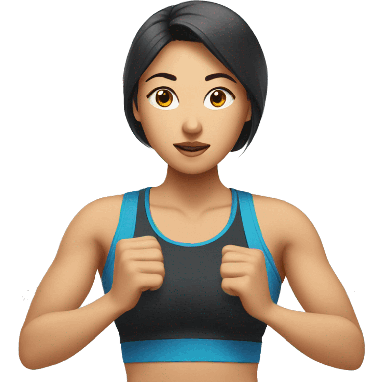 Asian Woman working out in gym emoji