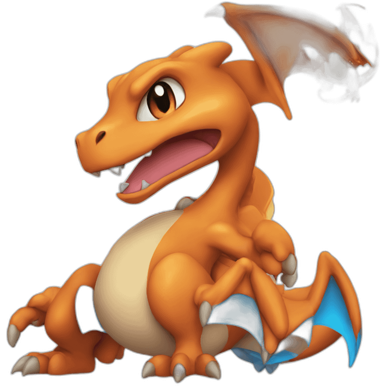 Charizard with blue eyes emoji