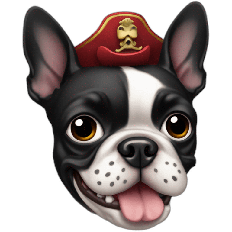 Boston terrier con parche pirata emoji