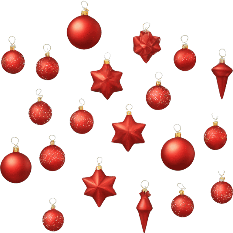 Red Christmas ornaments  emoji