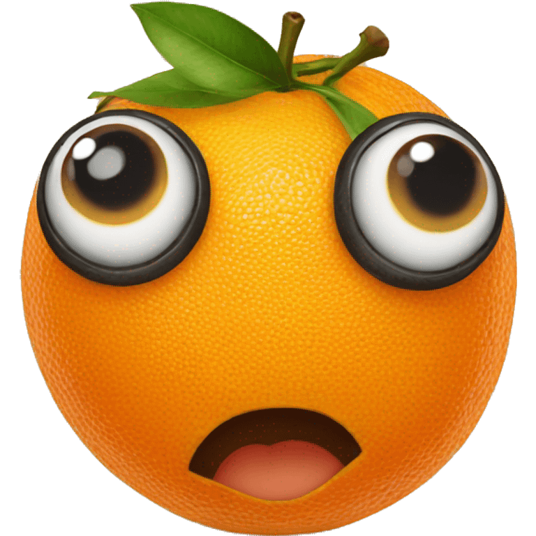 Orange fruit with eyes emoji