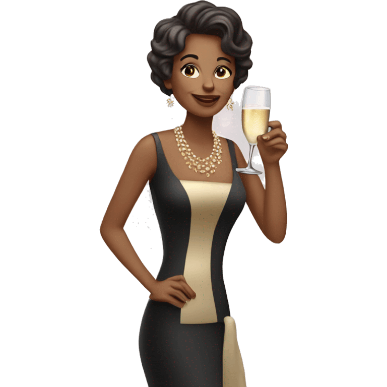 Lady with glass of champagne  emoji