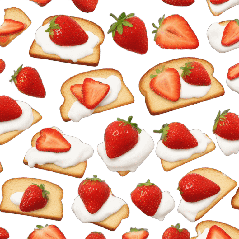 strawberry toast with yogurt  emoji