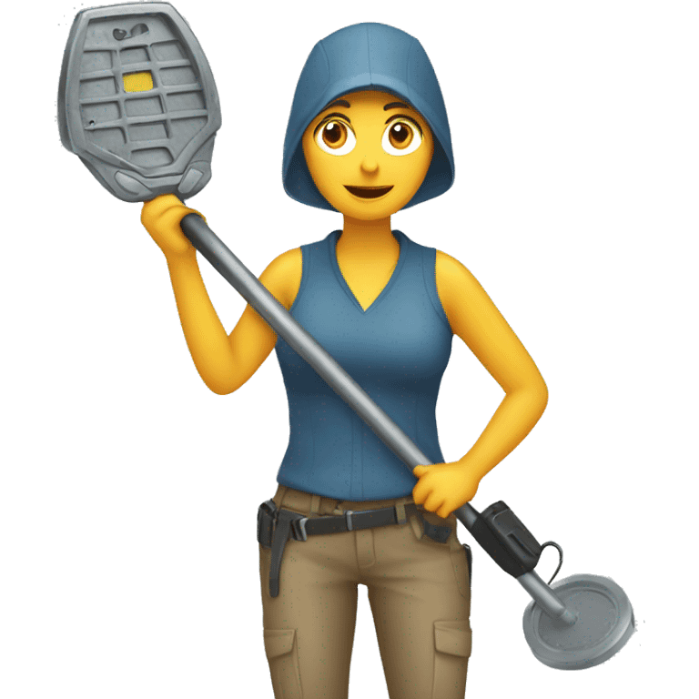 Woman holding a metal detector emoji