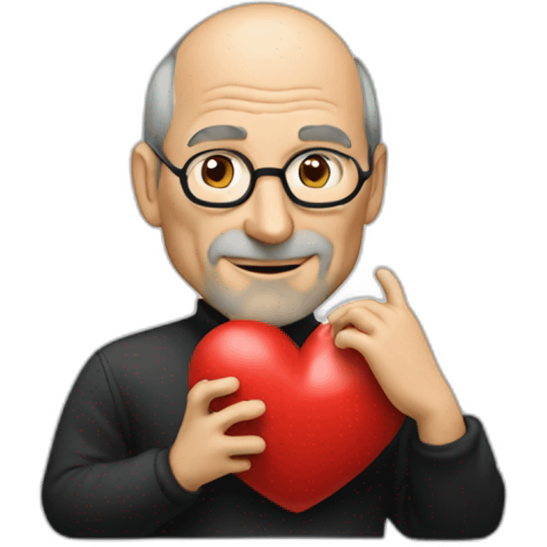 Steve Jobs doing a heart with his hands emoji