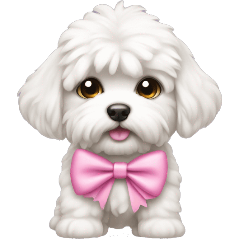 Schichon puppy with pink bow emoji