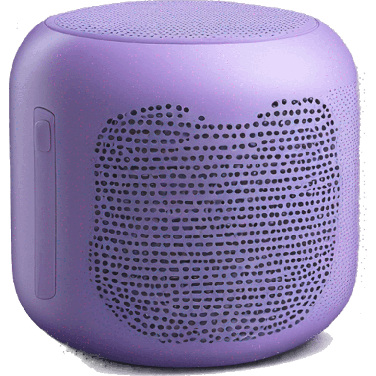 Realistic pastel purple portable smart speaker isolated. emoji