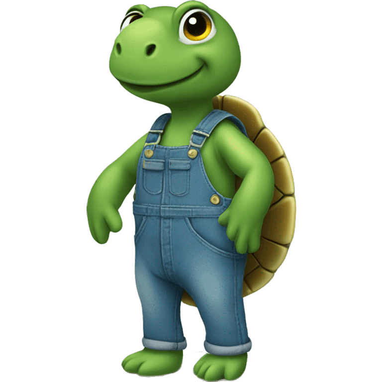 turtle wearing overalls emoji