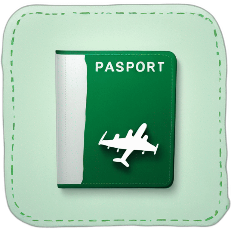 dark green passport with jet emoji