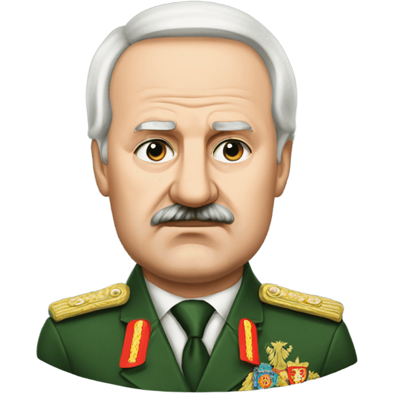 Lukashenko with a dissatisfied face emoji