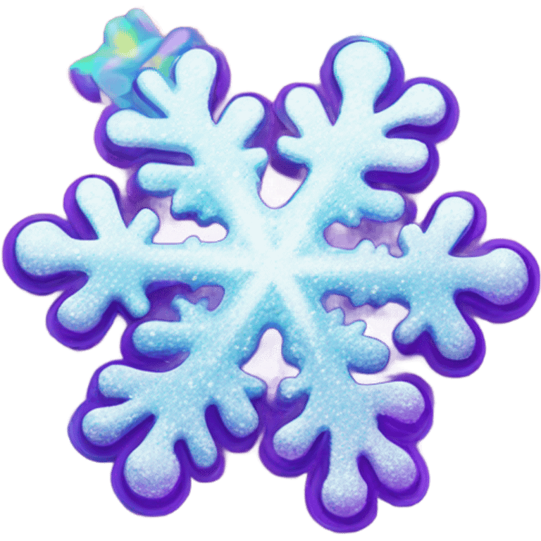 Lisa frank glitter snow flake  emoji