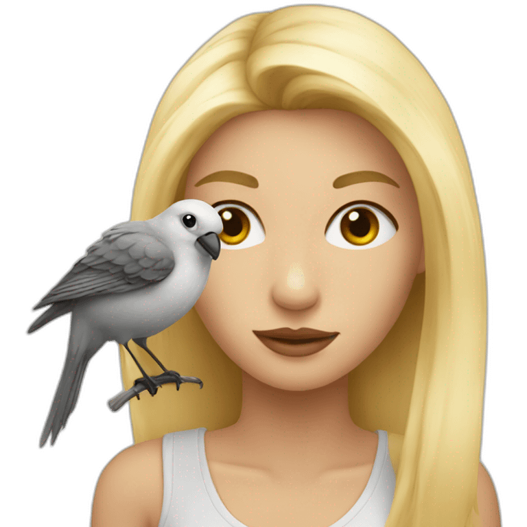 Blondie with a bird emoji