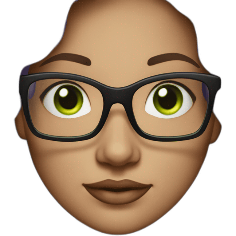 curvy-woman-purple-long-wavy-hair-green-eyes-square-glasses-white emoji