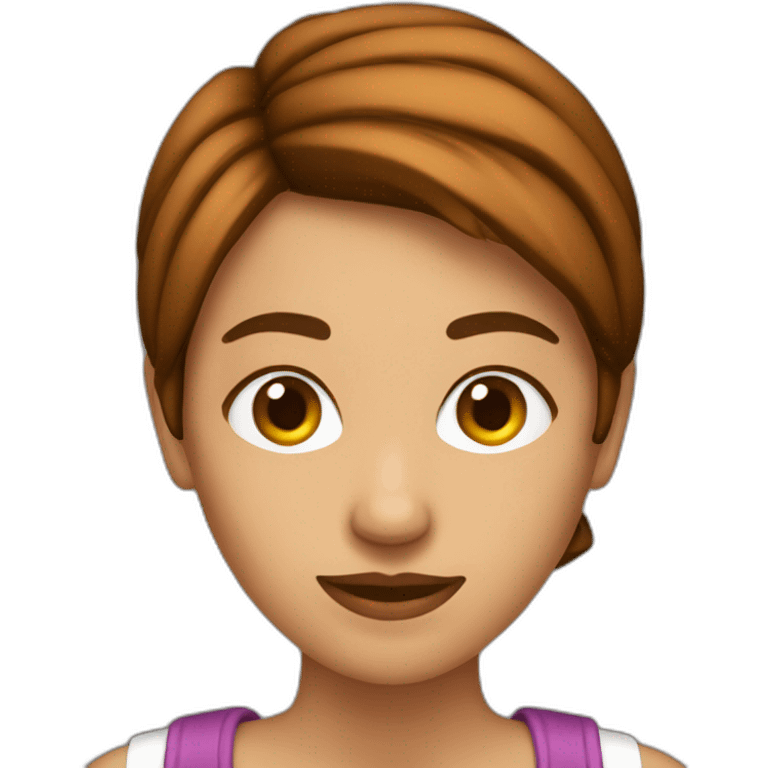 mujer castaña con ojo marrones bronceada emoji