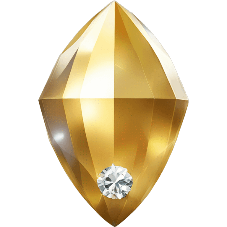 a Diamond Acorn, sparkling cut diamond, with stem of gold emoji