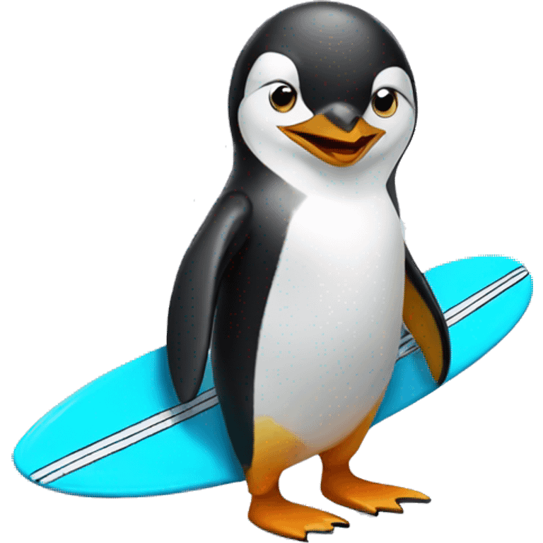 surfing penguin  emoji