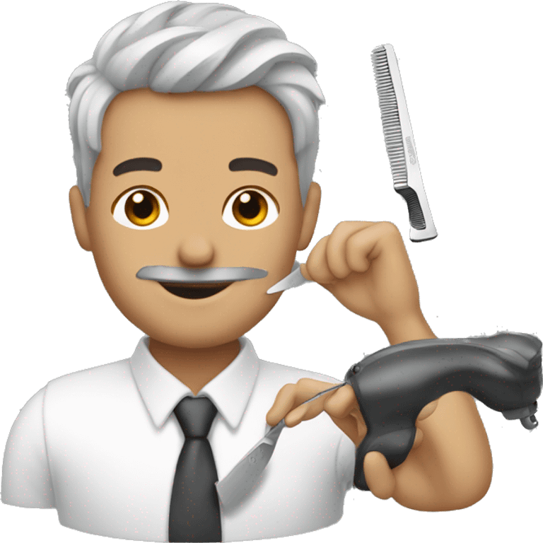 Barber cutting hair emoji