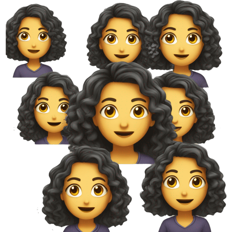 menina com cabelo cacheado longo e grande  emoji