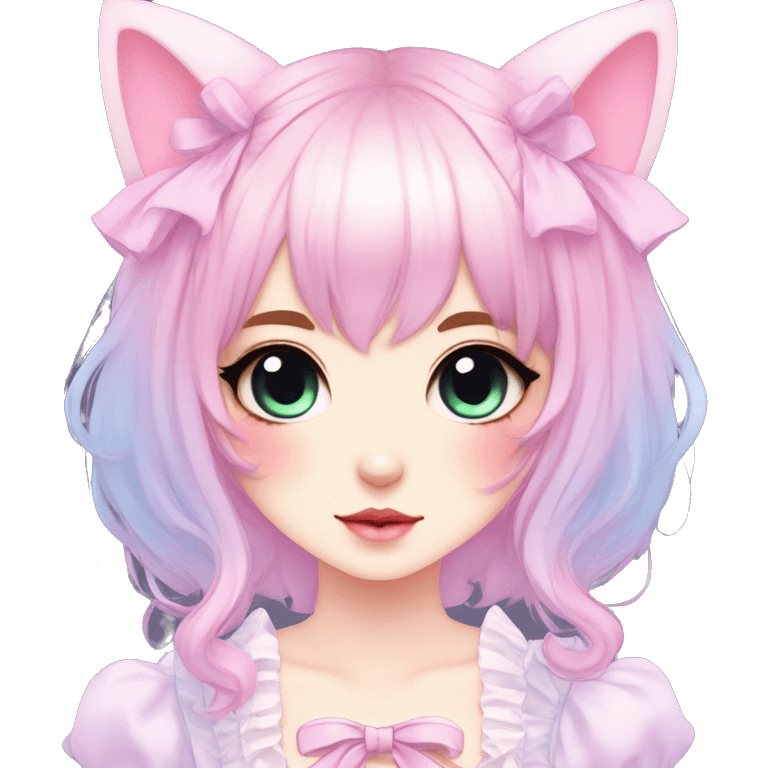 Gorgeous Cute Edgy Kawaii Lolita Pastel Gradient Beautiful Anime Emo CatLady emoji