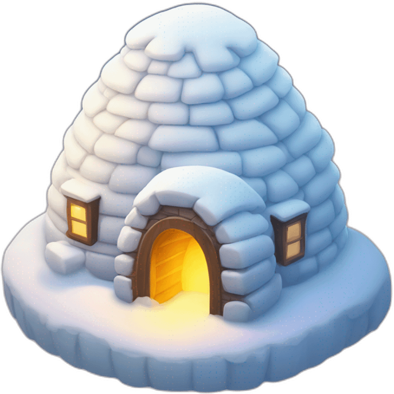 igloo with glowing heart symbol on top of it emoji