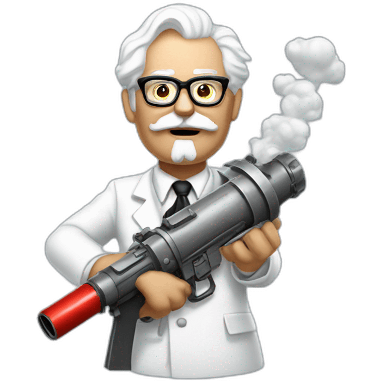 Colonel Sanders using a fried minigun emoji