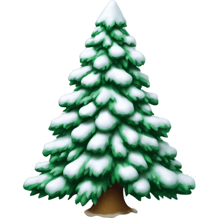 Christmas tree covered with snow emoji