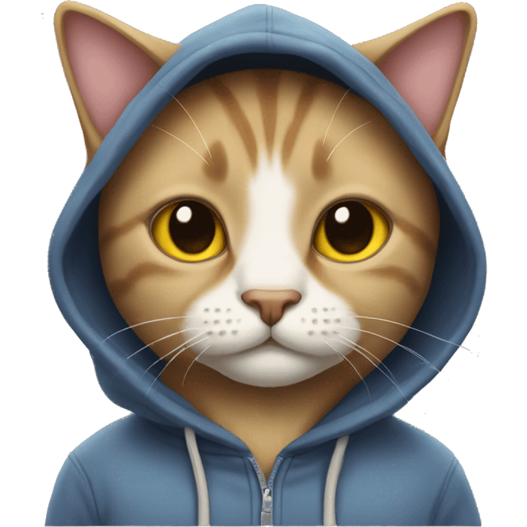 Cat wearing a hoodie emoji