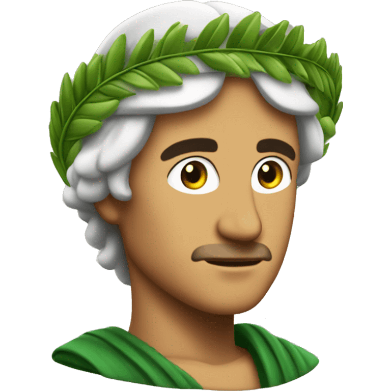 Dante Alighieri with a green laurel wreath on his head emoji