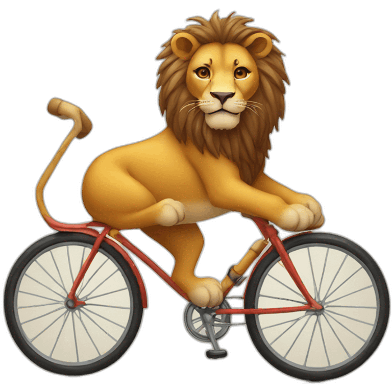 Lion on a bicycle emoji