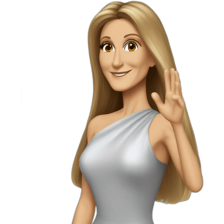 Céline Dion Saying hello emoji