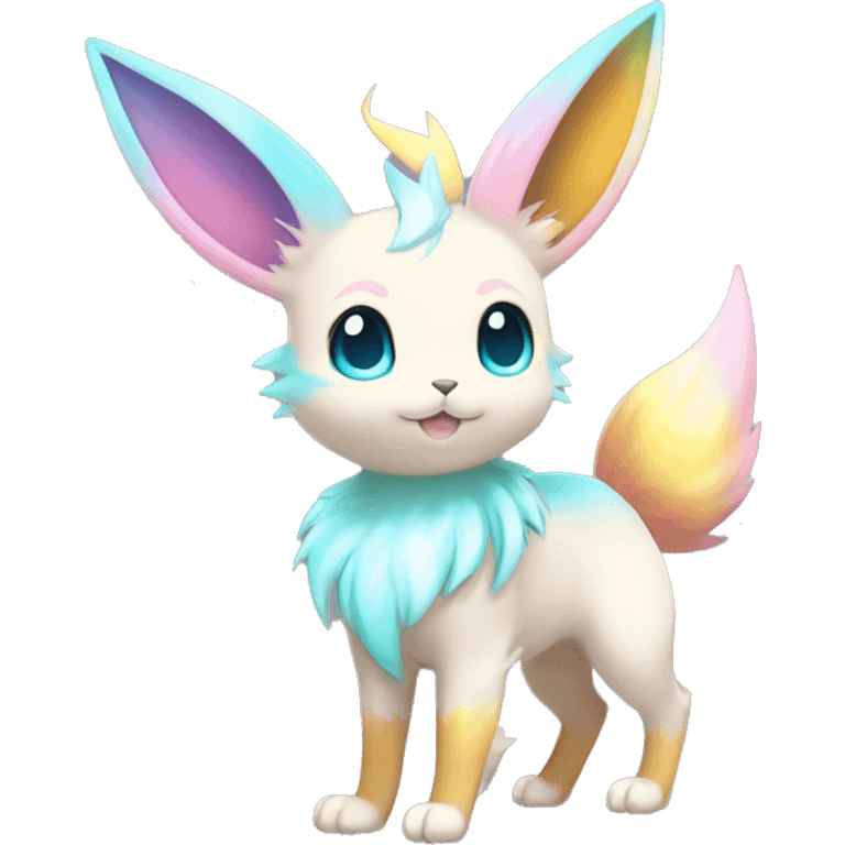 Shiny Colorful Pastel Kawaii Eeveelution-Cute-Pokémon-fusion full body emoji