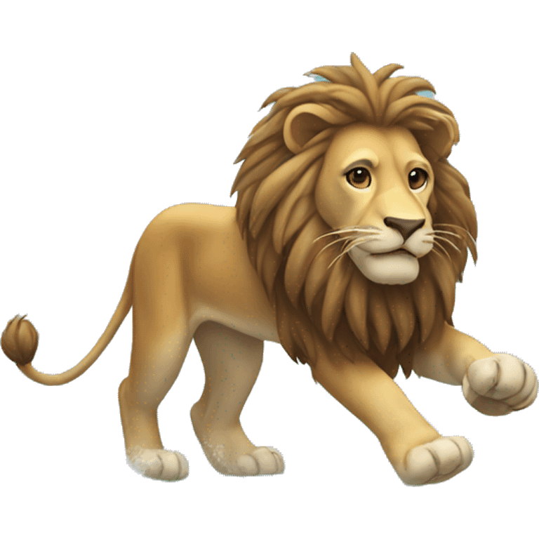 lion walking on the ocean emoji