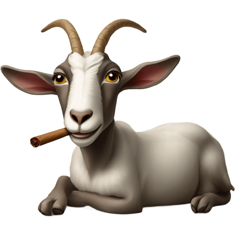 Goat smoking a cigar emoji