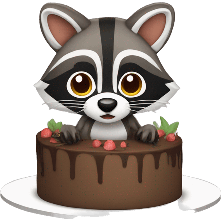 Raccoon cake emoji